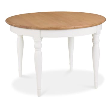  Table ronde blanc ivoire extensible 120-165 cm PORTSMOUTH
