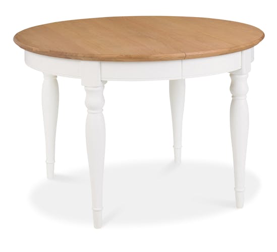 Table ronde blanc ivoire extensible 120-165 cm PORTSMOUTH