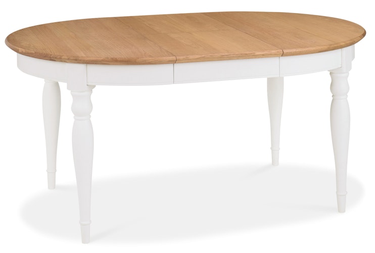 Table ronde blanc ivoire extensible 120-165 cm PORTSMOUTH | Tables à