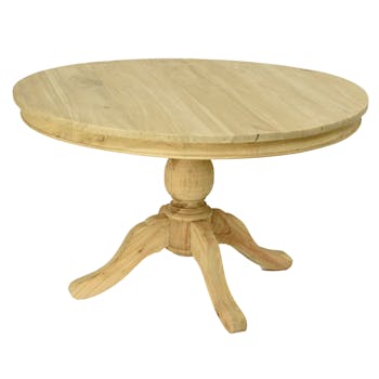 Table ronde bois naturel de mindi