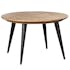 Table ronde en bois recyclé FSC motif chevron 120 cm FAGA