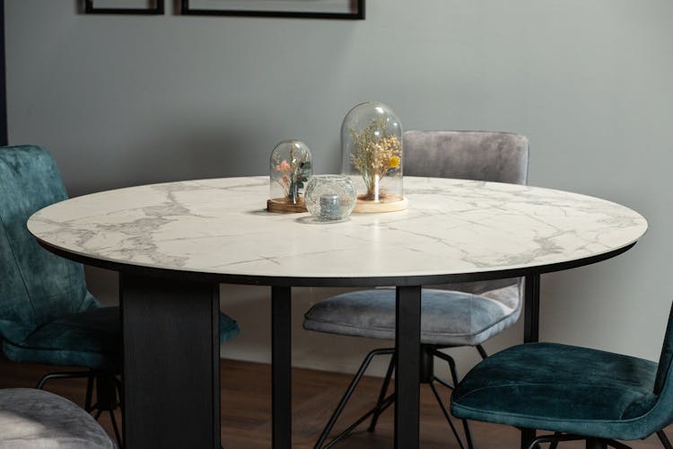 Table ronde en céramique blanche 140 cm FLORENCE