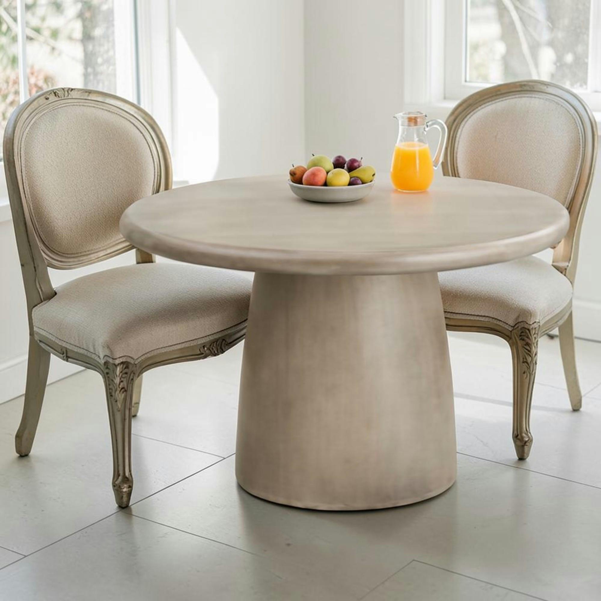 Table ronde en oxyde de magnésium ø120cm, intérieur/extérieur NERINGA