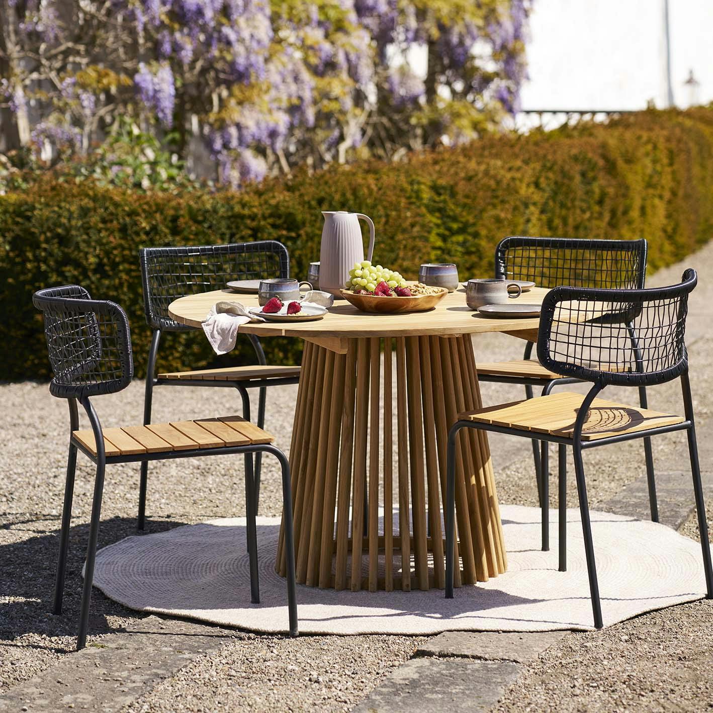 Table ronde en teck naturel ø120 KUTA
