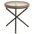 Table ronde en verre et bois marron petit modèle 50x50x52 cm ref.30022930