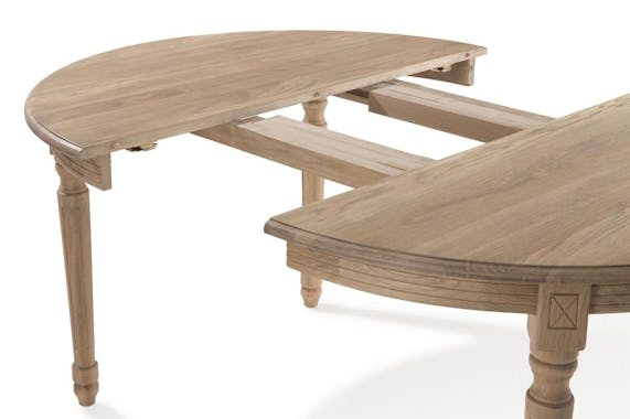 Table de repas ronde extensible en bois de style classique