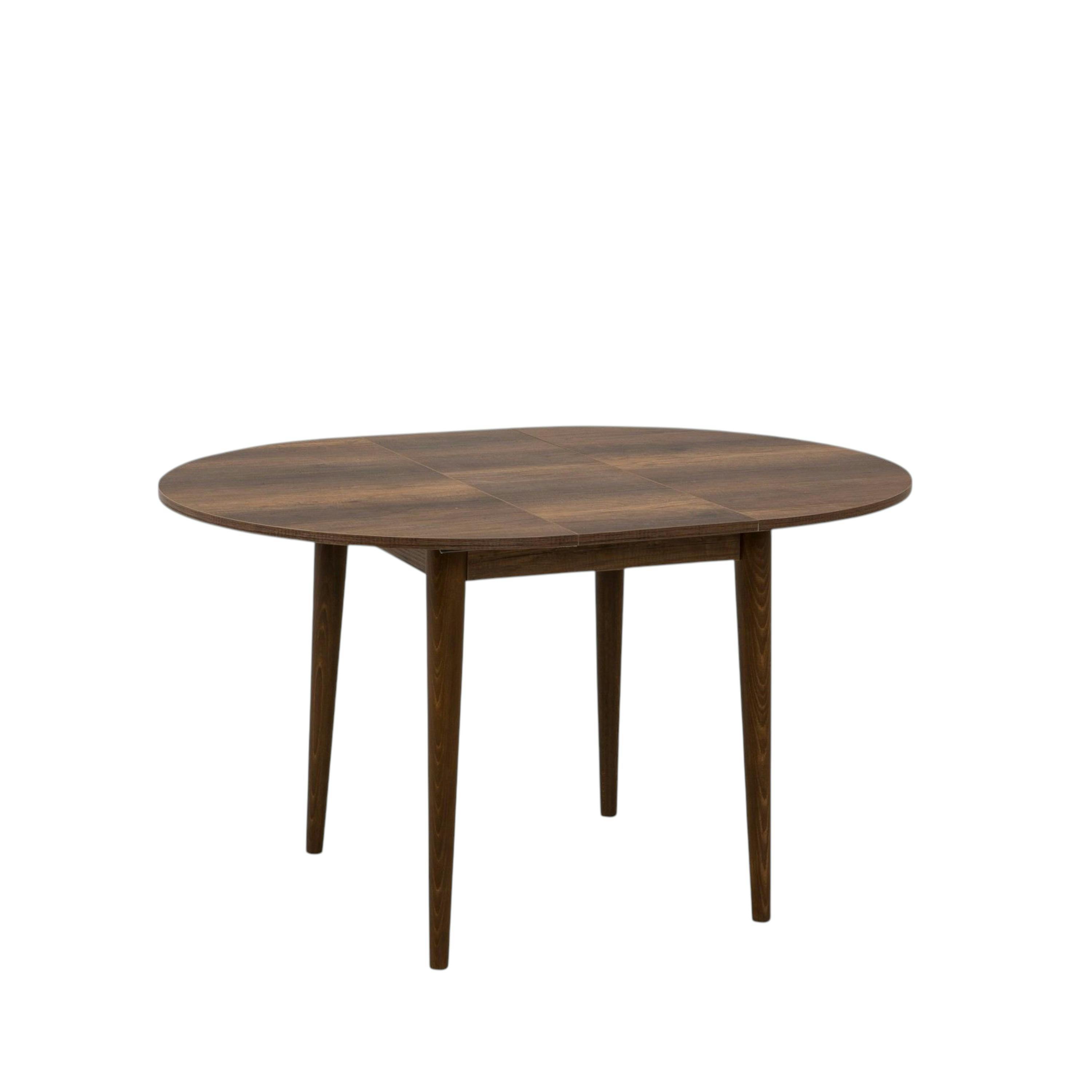 Table ronde extensible effet noyer Ø100-131 cm ORINA | Tables à manger ...