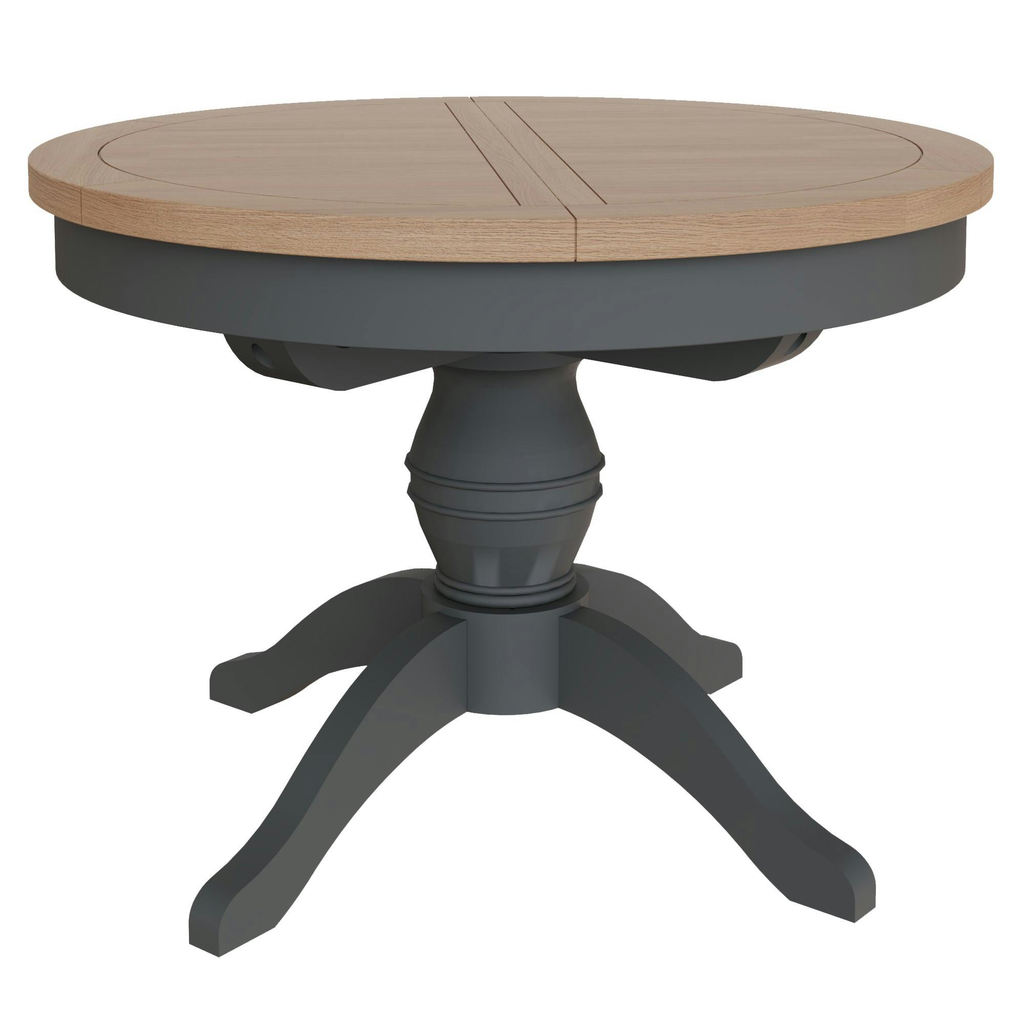 Table ronde extensible en bois finition charbon 110-145 cm COVENTRY ...