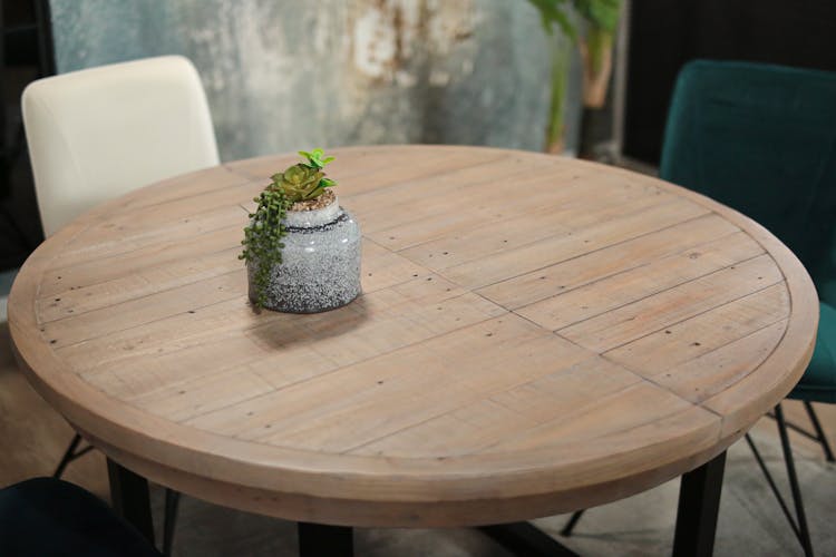 Table ronde extensible en bois recyclé D 120-160 cm AUCKLAND