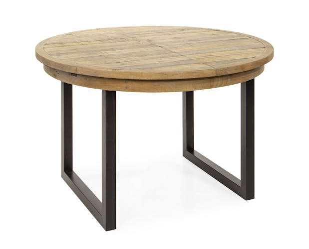 Table ronde extensible en bois recyclé D 120-160 cm BRISBANE