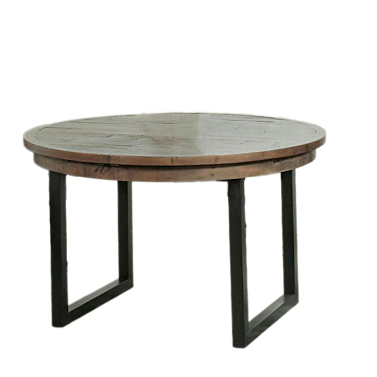 Table ronde extensible en bois recyclé D 120-160 cm SAMOA | Tables à ...
