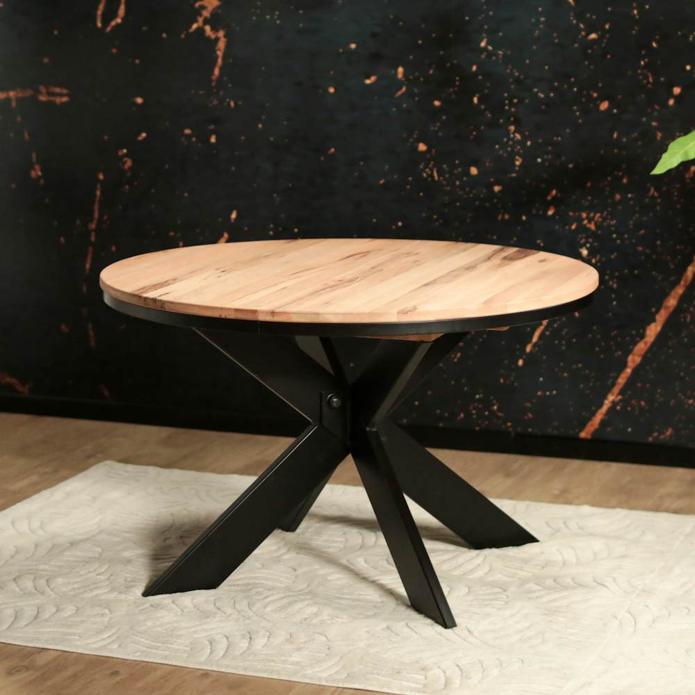 Table ronde extensible en chêne blanc 120 cm PALERME | Tables à manger ...