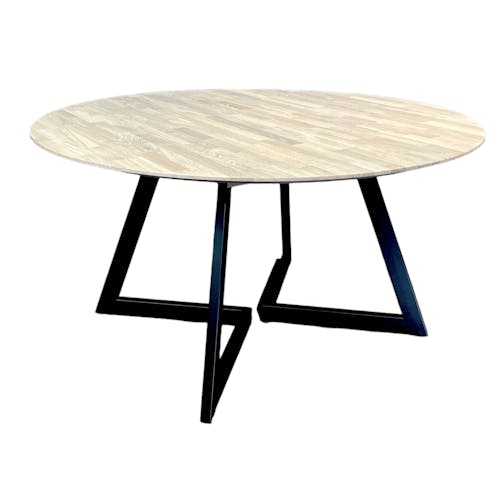 Table ronde extensible en chêne blanc 140-340 cm COLOGNE