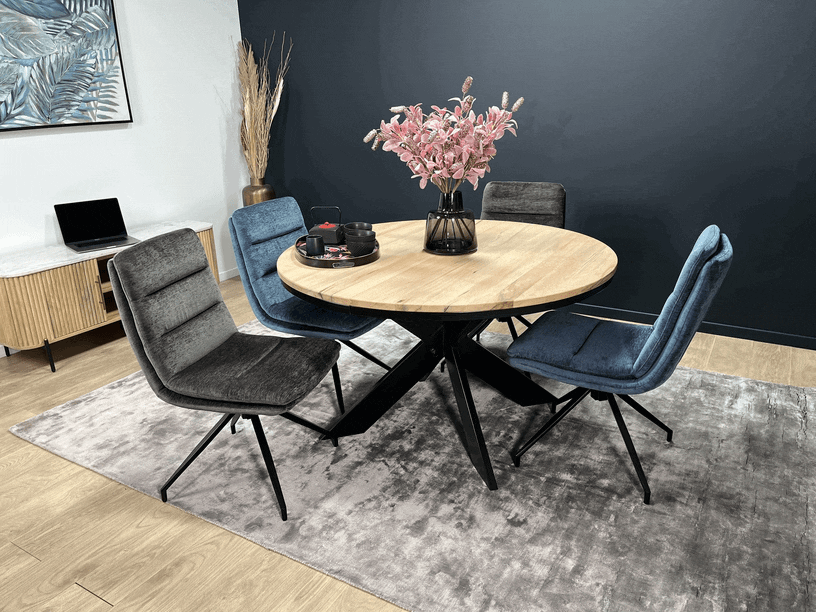 Table ronde extensible en chêne blanc 140 cm PALERME | Tables à manger ...