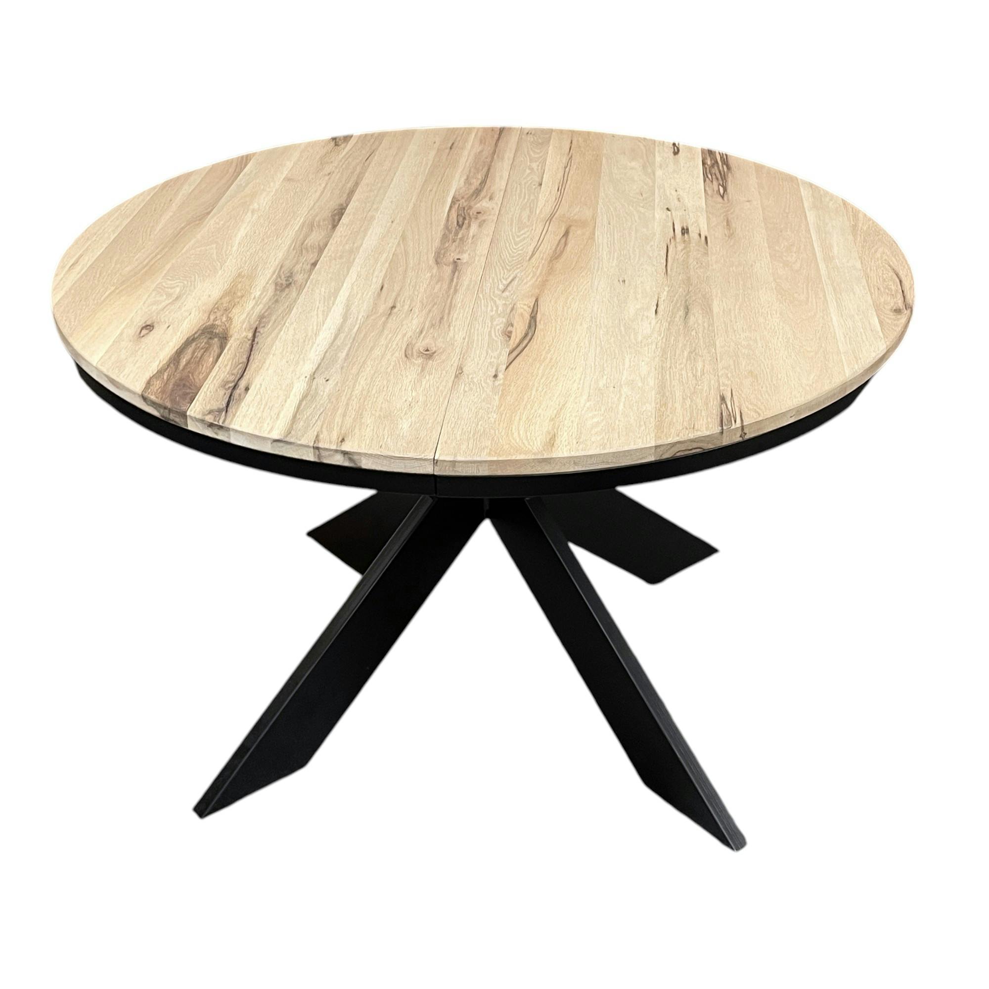 Table ronde extensible en chêne blanc 140 cm PALERME | Tables à manger ...