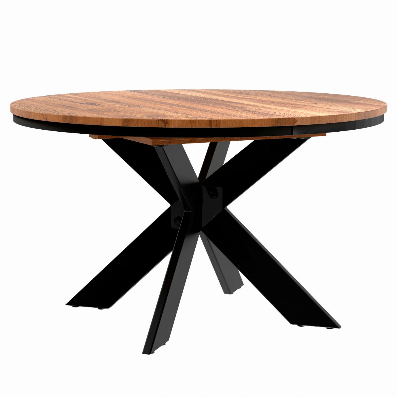 Table ronde extensible en chêne brun 130 cm PALERME | Tables à manger ...