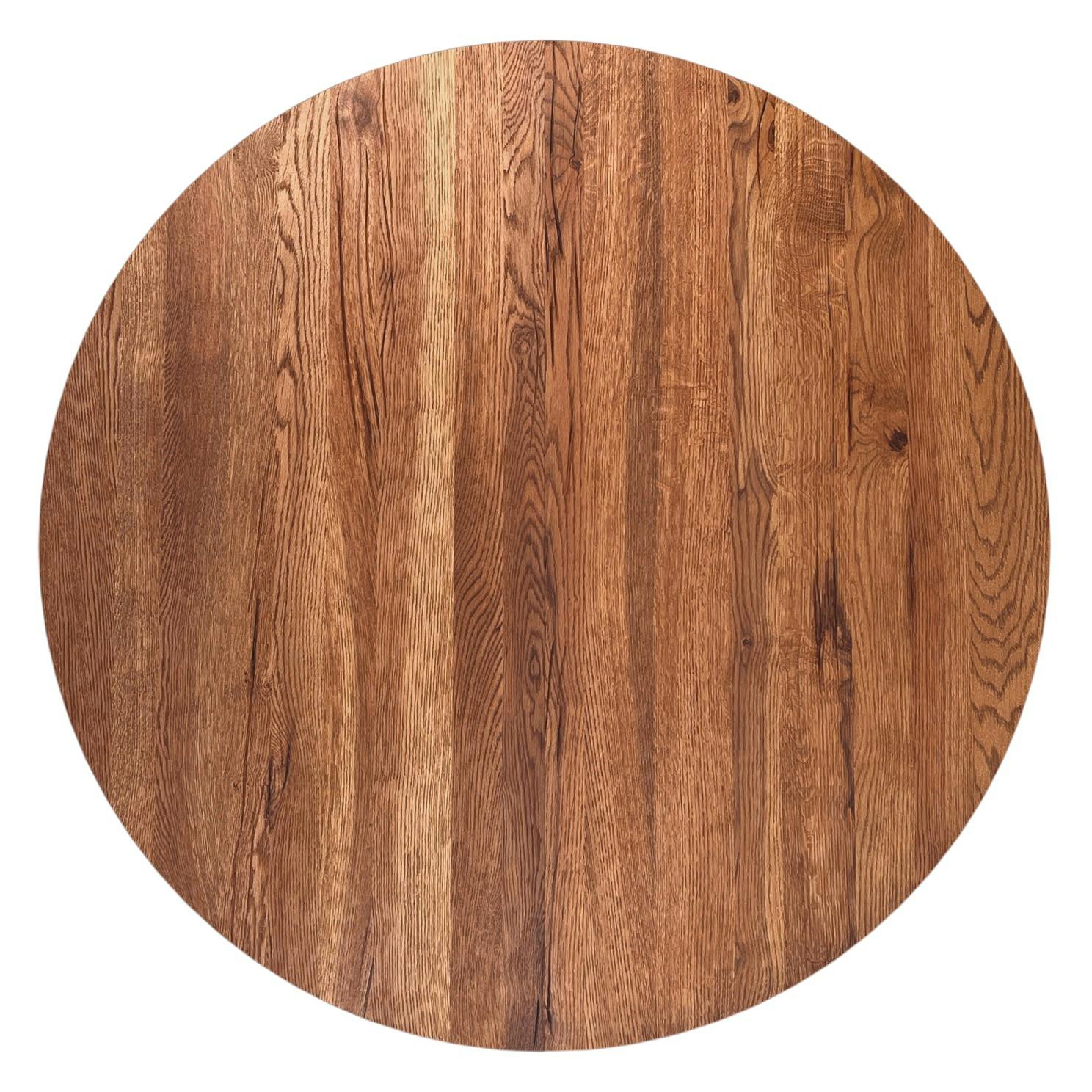 Table ronde extensible en chêne brun 130 cm PALERME | Tables à manger ...