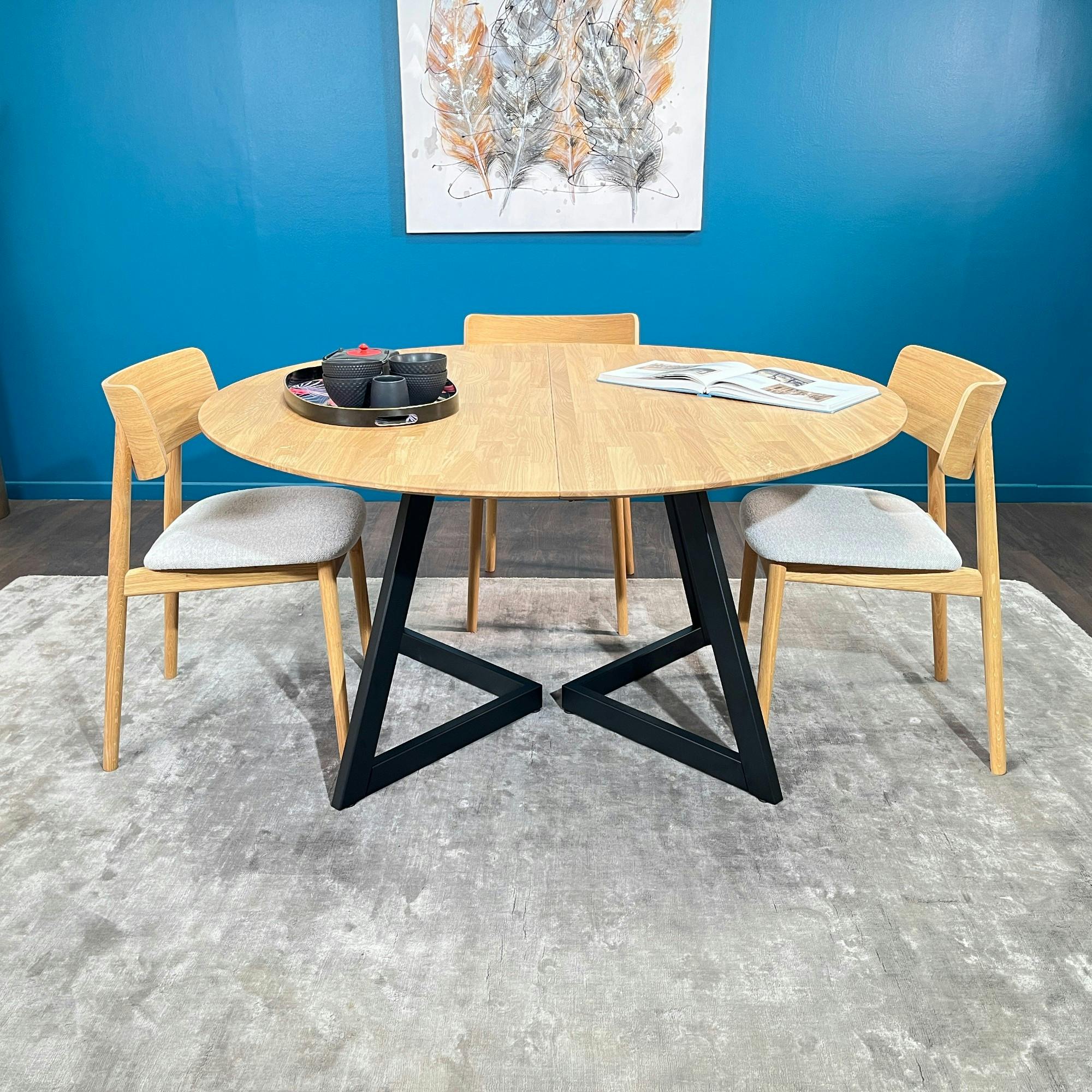 Table ronde extensible en chêne huilé 120-320 cm COLOGNE
