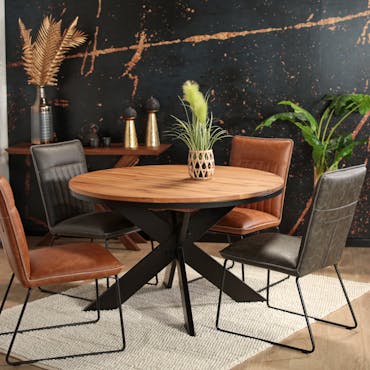 Table ronde extensible en chêne huilé 120 cm PALERME