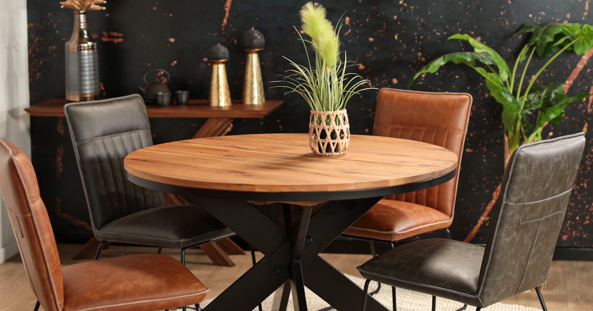 Table ronde extensible en chêne huilé 130 cm PALERME | Tables à manger ...