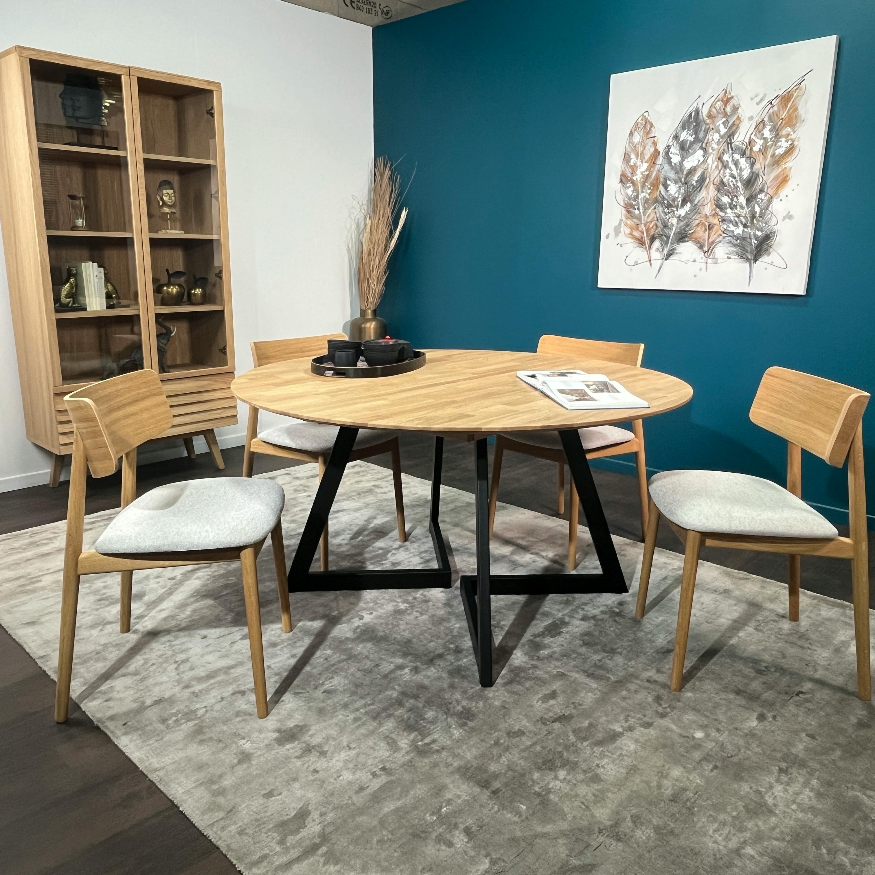 Table ronde extensible en chêne huilé 140-340 cm COLOGNE