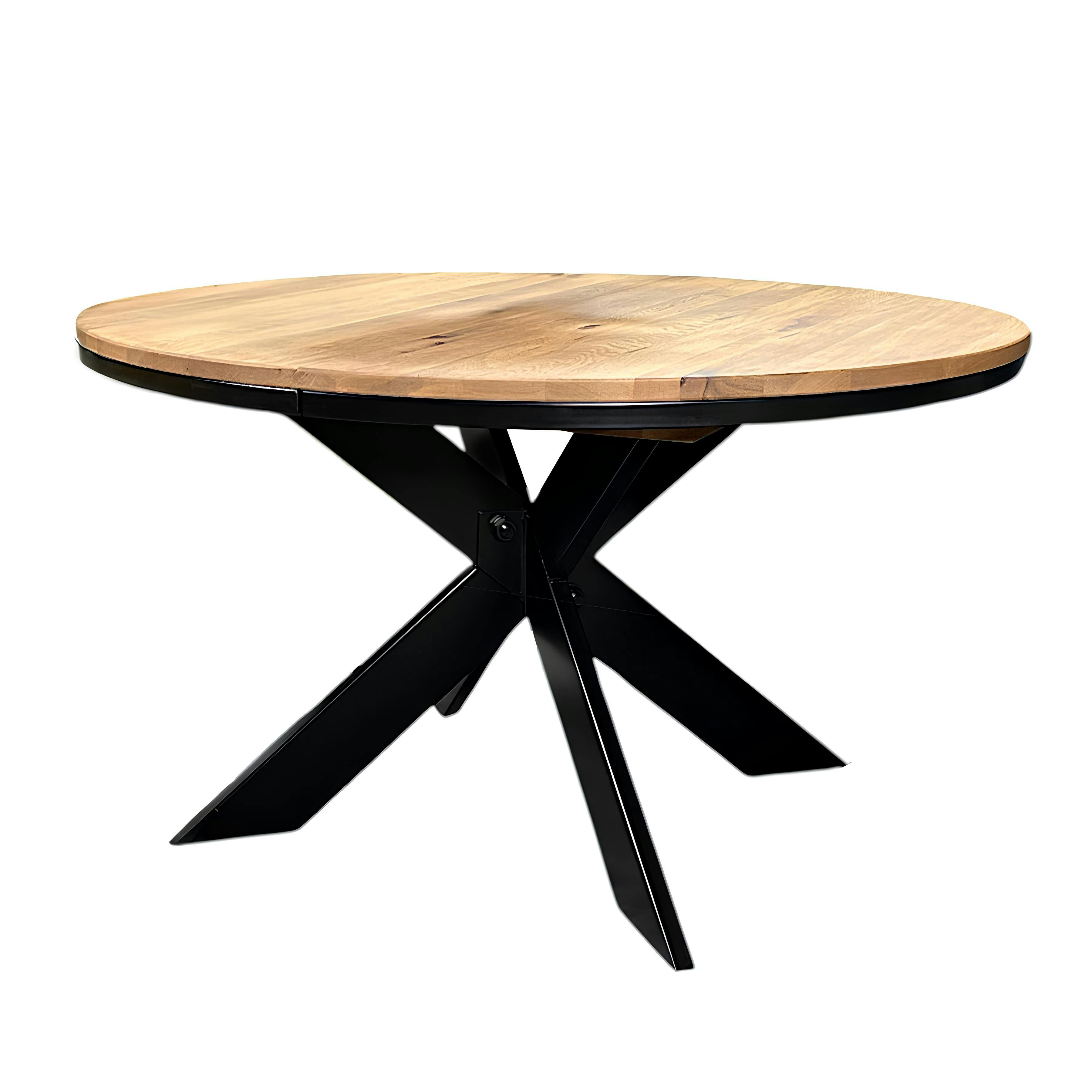 Table ronde extensible en chêne huilé 140 cm PALERME | Tables à manger ...