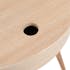 Table ronde frêne couvercle relevable, pieds en hêtre 53x53x54cm