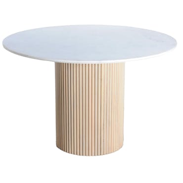  Table ronde marbre et bois D 120 cm MASSA