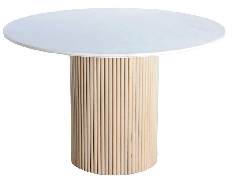 Table marbre et bois 200 cm MASSA, Tables à manger
