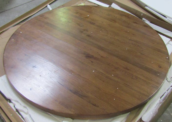 Table ronde pied central bois de chêne massif D160 cm OKA