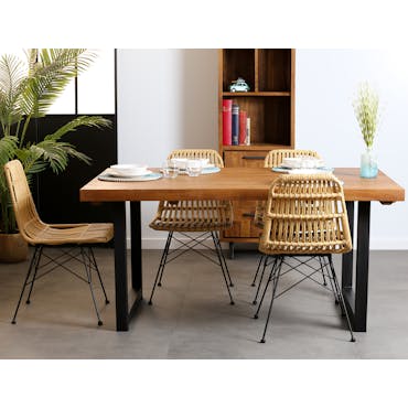 Table de repas bois pieds metal extensible de style industriel