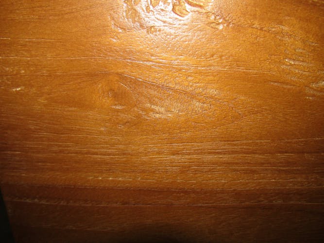 Table salle à manger bois brut teck 160-260 CANADA (avec 2 allonges)