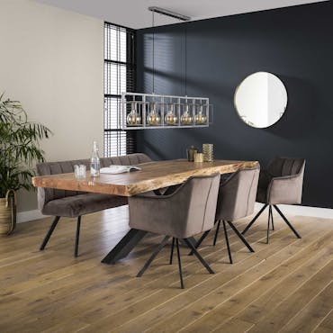 Sellon24/Signal Table de salle à manger extensible 160 (250 cm) avec  plateau rustique en chêne clair noir : : Cuisine et Maison