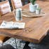 Table de repas bois massif pied central metal style contemporain