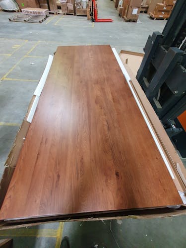 Table salle à manger bois métal pied croisé 240 cm OKA