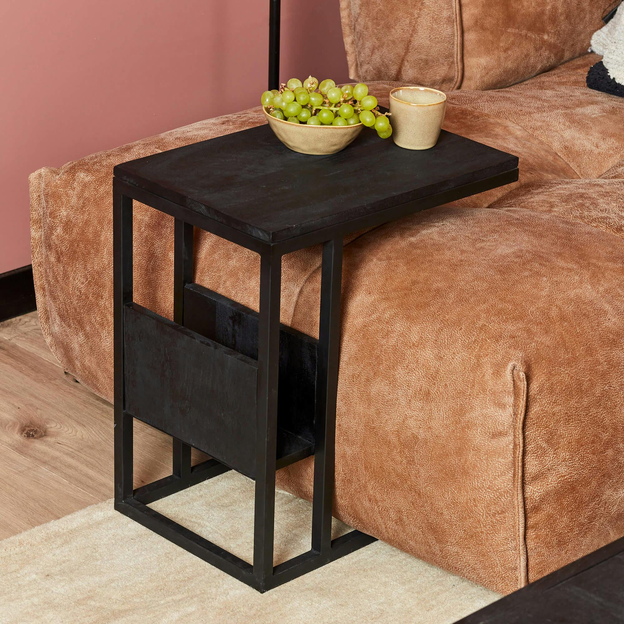 Table salon pour ordinateur en bois noir ALVERA