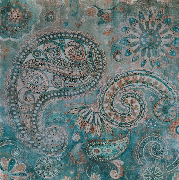 Tableau Abstrait 80x80 Doré. Ajout d'éléments métal en relief. Peinture acrylique