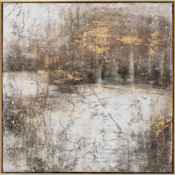 Tableau abstrait arbres brun, doré