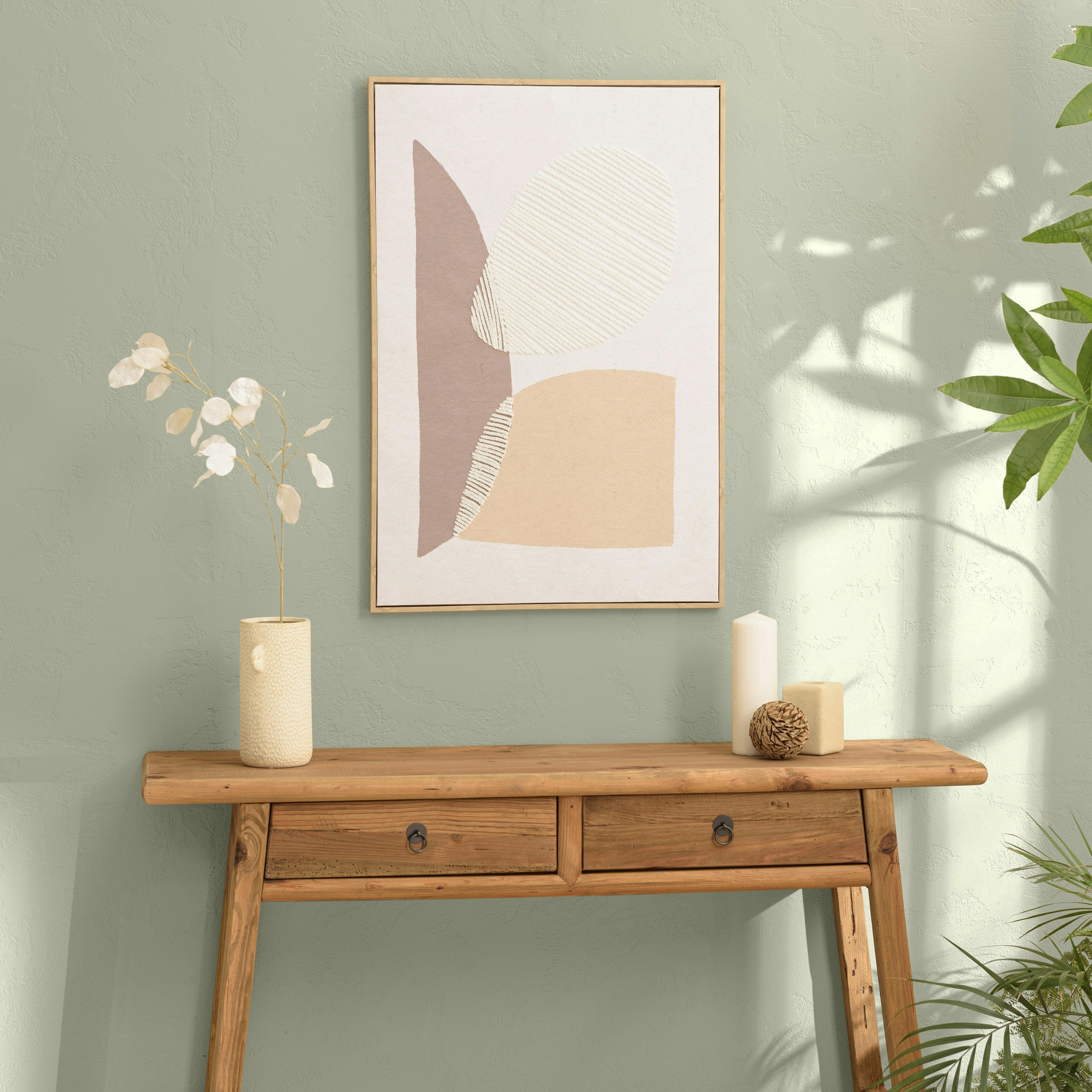 Tableau abstrait broderie tuftée 63 x 93 cm