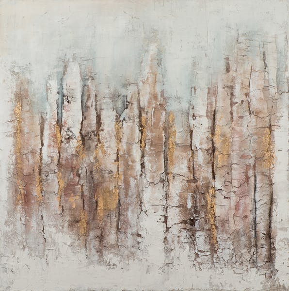 Tableau abstrait craquelure effet écorce