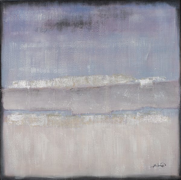 Tableau ABSTRAIT dominante beige et tons bruns et argentés 100x100cm