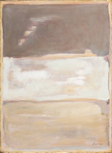 Tableau ABSTRAIT Effets tons beiges, dorés, ocres et blancs 90x120cm