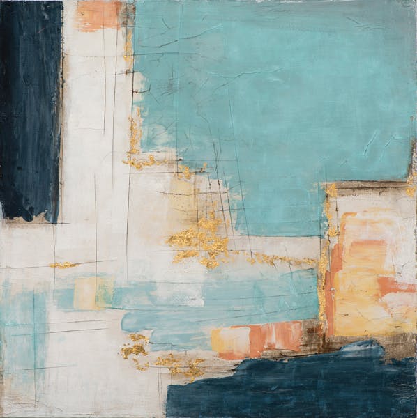 Tableau abstrait patchwork de couleurs