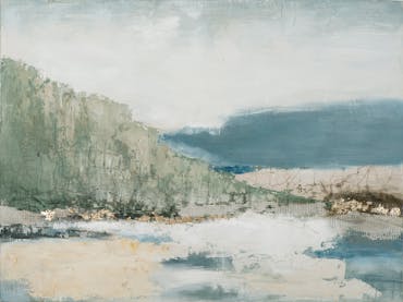  Tableau abstrait paysage craquelé