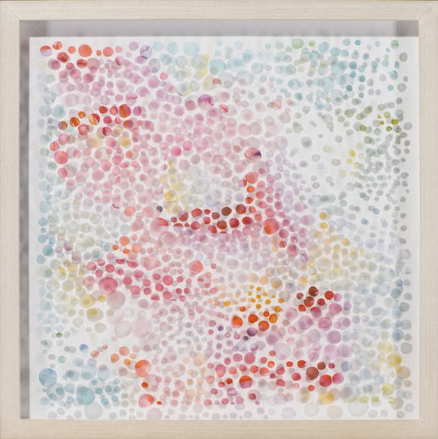  Tableau  ABSTRAIT  Points  irr guliers tons multicolores doux 