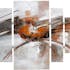 Tableau Abstrait Quadriptyque 115x159. Argenté. Peinture acrylique et feuilles métal