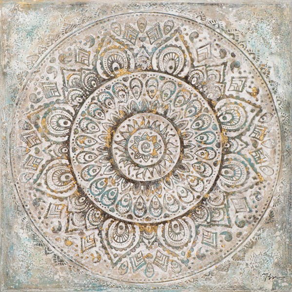 Tableau abstrait rosace style indienne