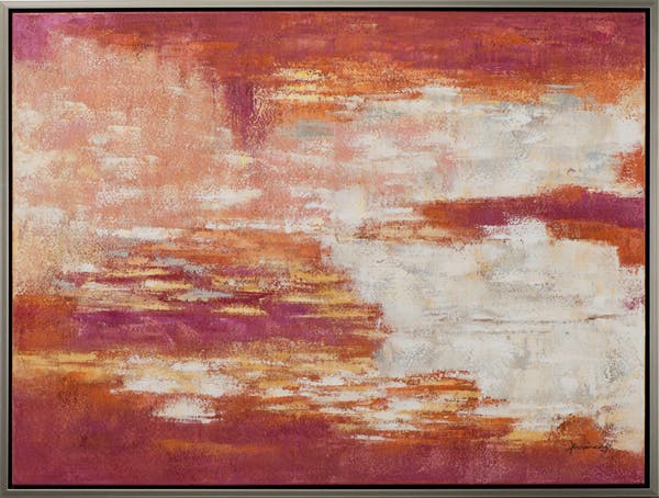 Tableau ABSTRAIT tons rouges et blancs 95x125cm