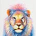 Tableau ANIMAL POP-ART Lion fabuleux couleurs vives multicolores 40x50cm