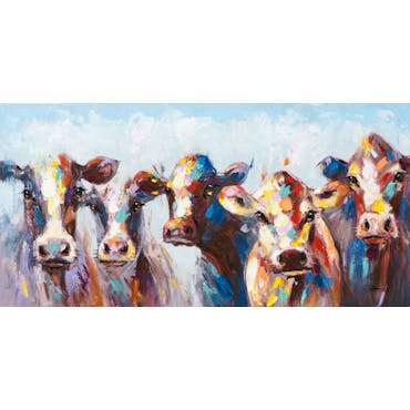  Tableau ANIMAL POP-ART Vaches multicolores 140x70cm